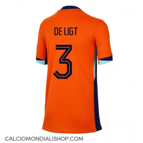 Maglie da calcio Olanda Matthijs de Ligt #3 Prima Maglia Femminile Europei 2024 Manica Corta